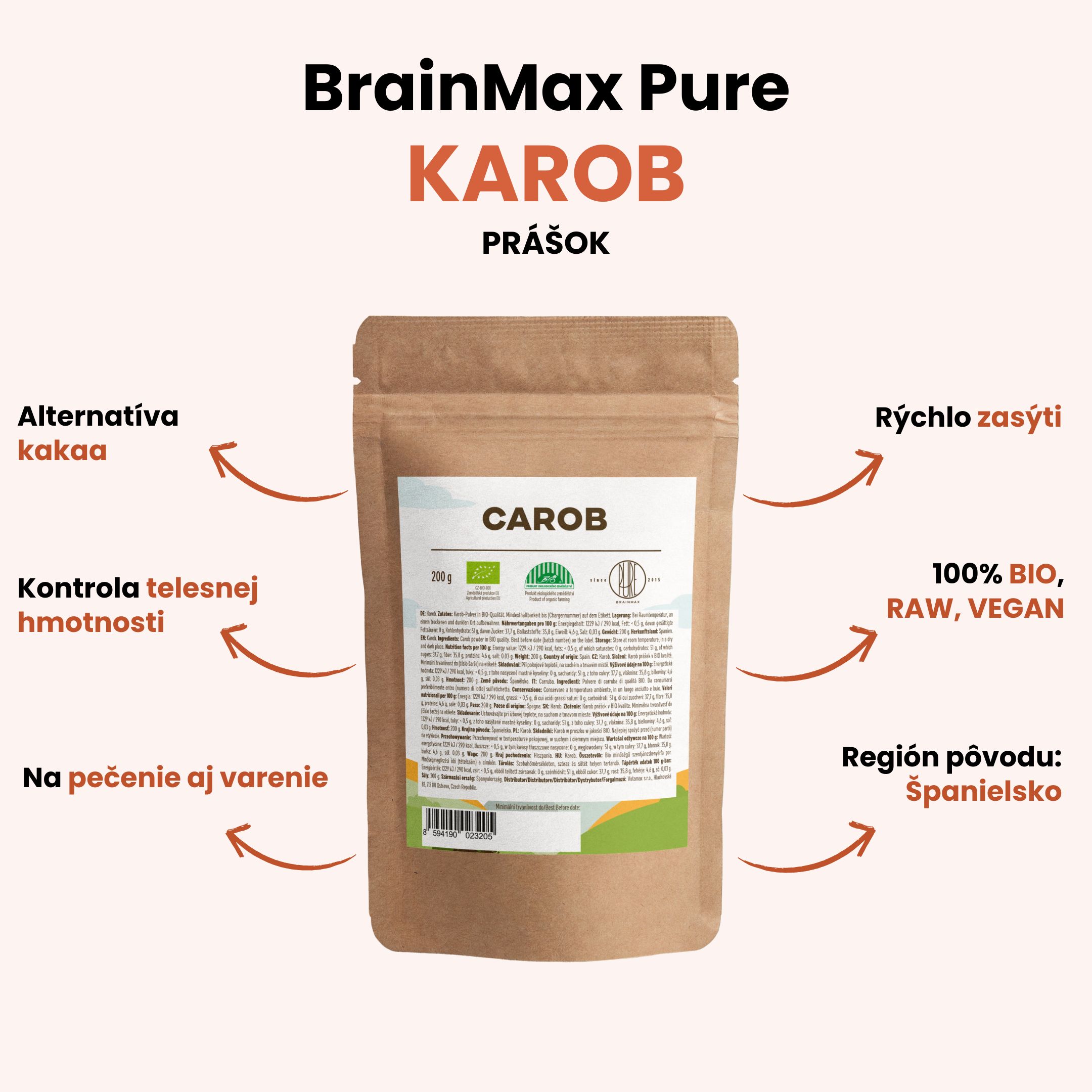 Brainmax Pure Karob - BrainMarket.cz